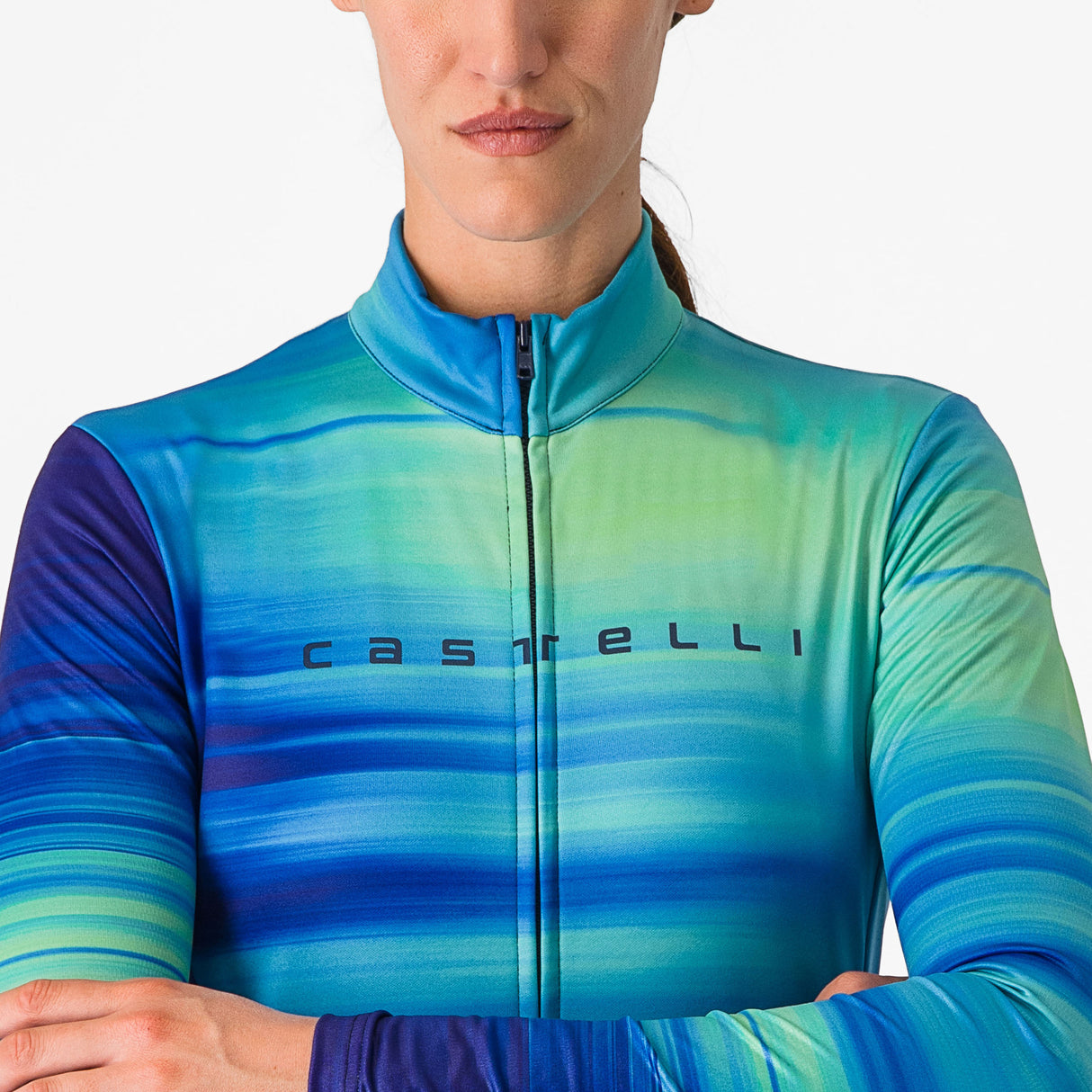 Maglia donna maniche lunghe Castelli Phase - Blu - P