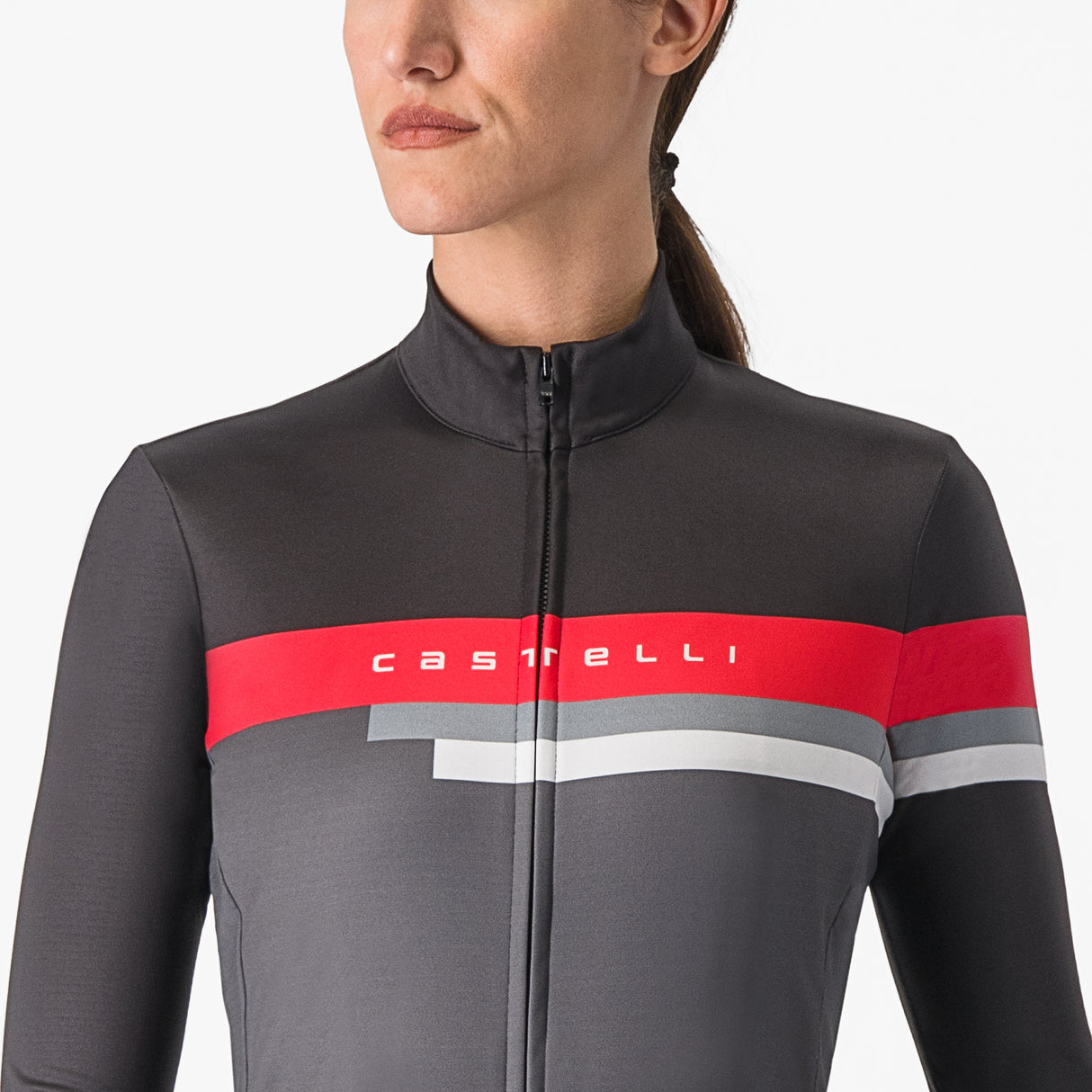 Maglia donna maniche lunghe Castelli Tornare - Grigio - G