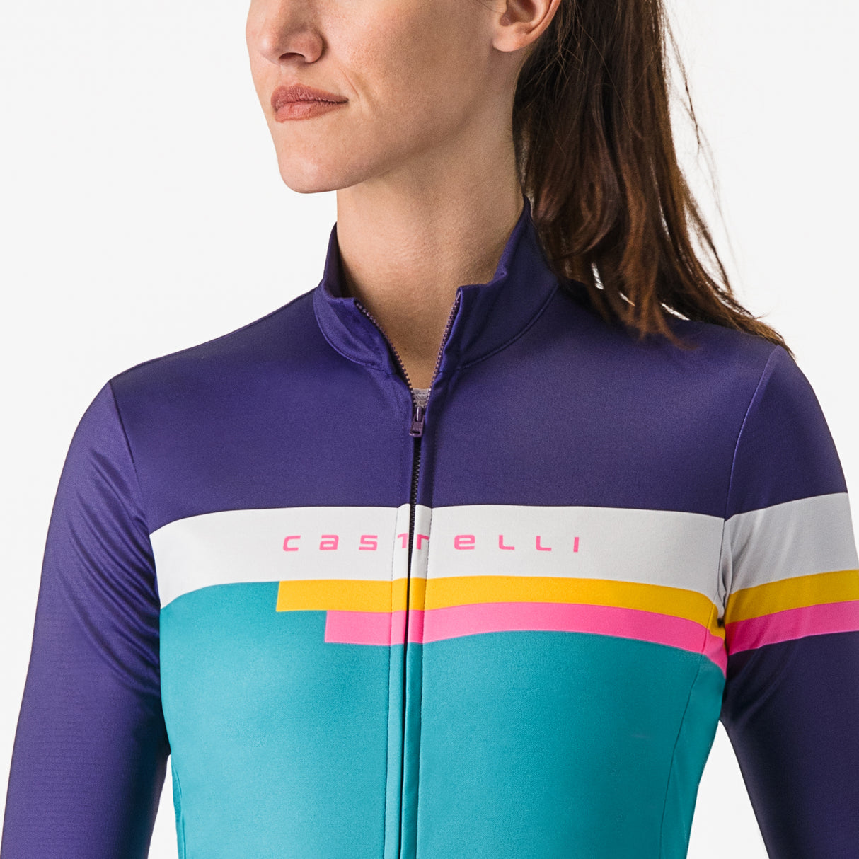 Maglia donna maniche lunghe Castelli Tornare - Azzurro - C