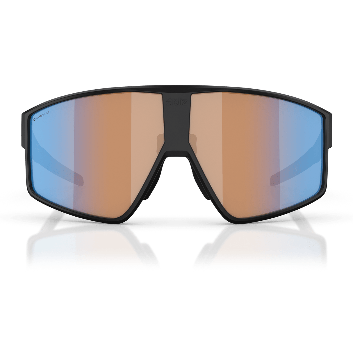 Occhiali Bliz P002 - Matt Black Coral-Orange Mirror Blue - O