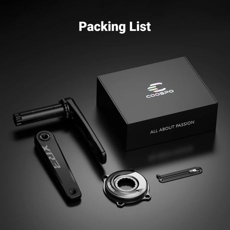 COOSPO S10 Alloy Power Meter Crankset - Black