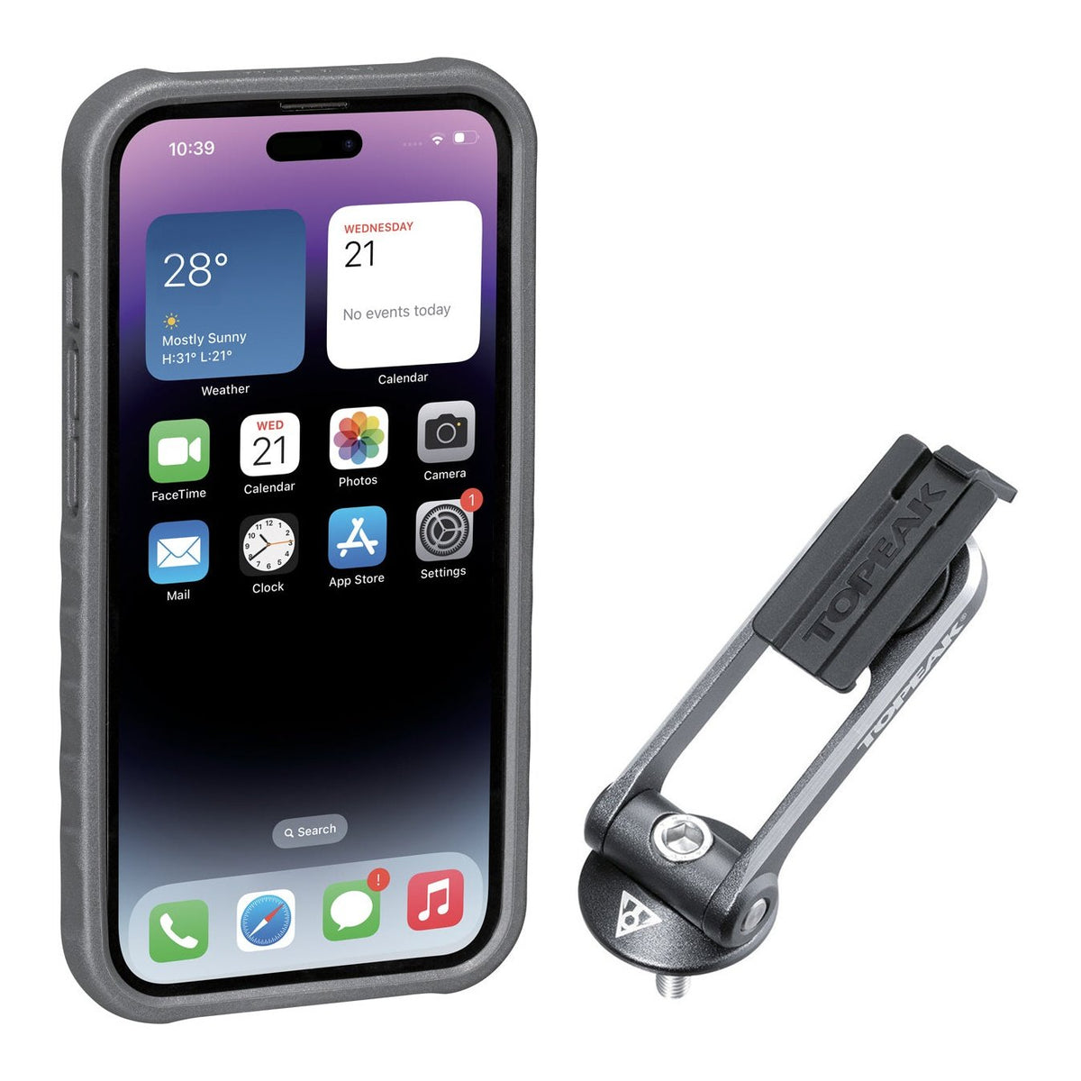 Custodia per smartphone Topeak Ridecase Iphone 14 pro Nero/Grigio [T Custodia per smartphone Topeak Ridecase Iphone 14 pro Nero/Grigio [T