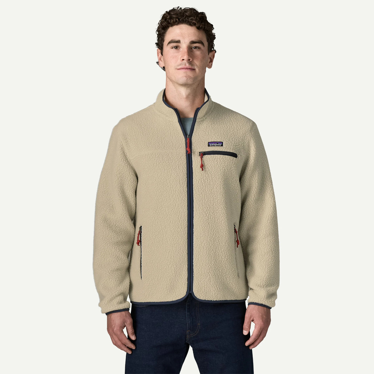 Giacca Patagonia Retro Pile Fleece - Beige blu