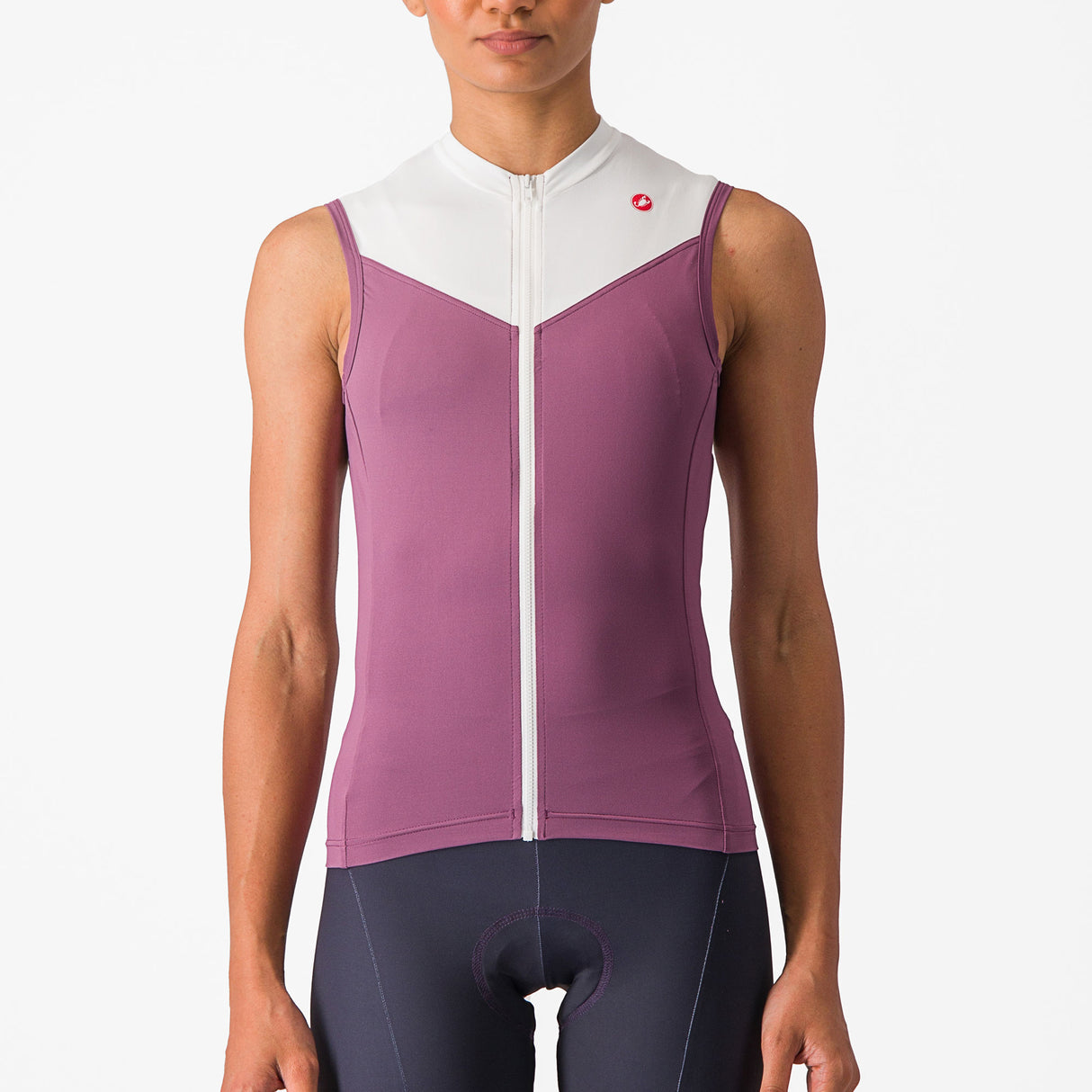 Maglia donna senza maniche Castelli Solaris - Bianco viola - M