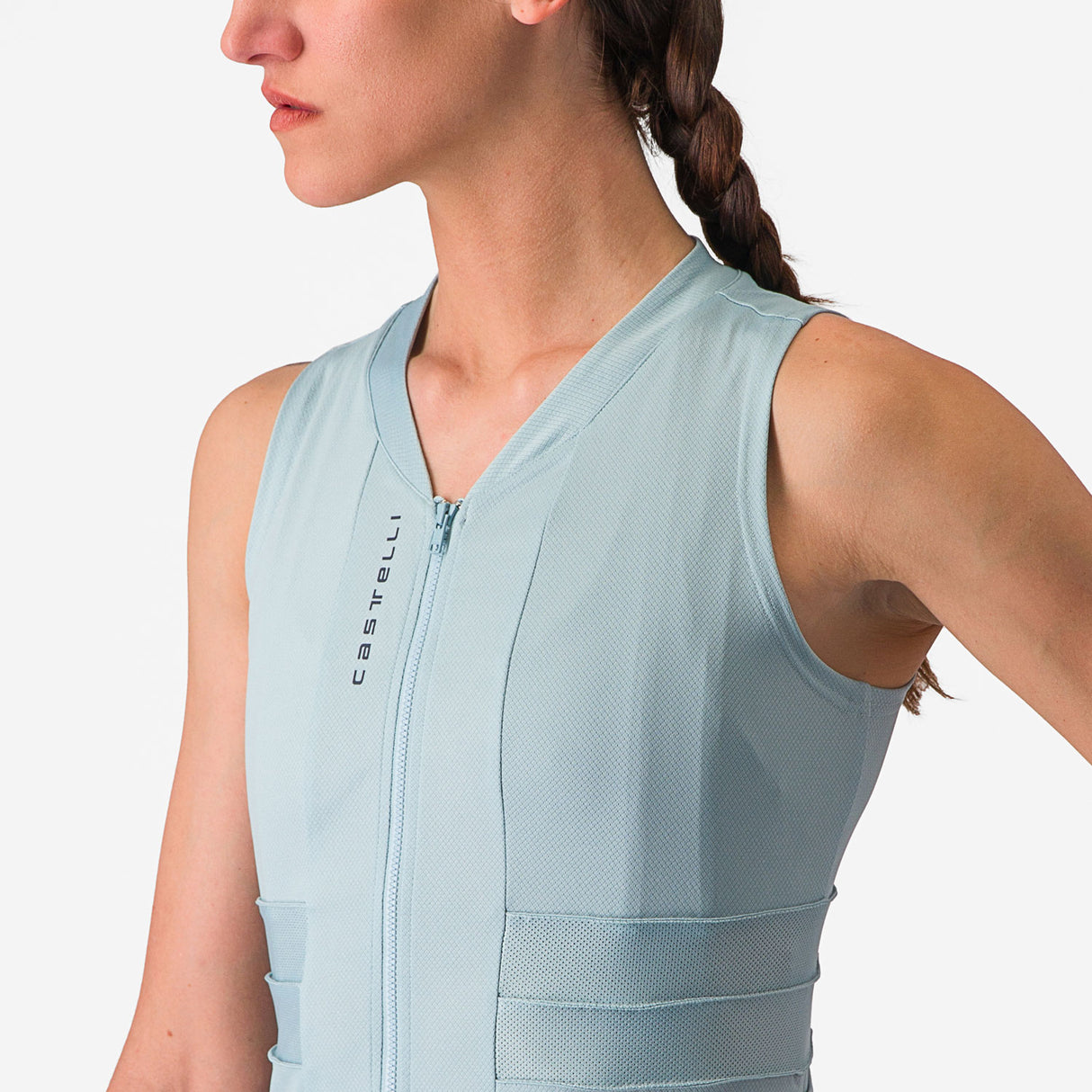 Maglia donna senza maniche Castelli Anima 4 - Azzurro chiaro - L