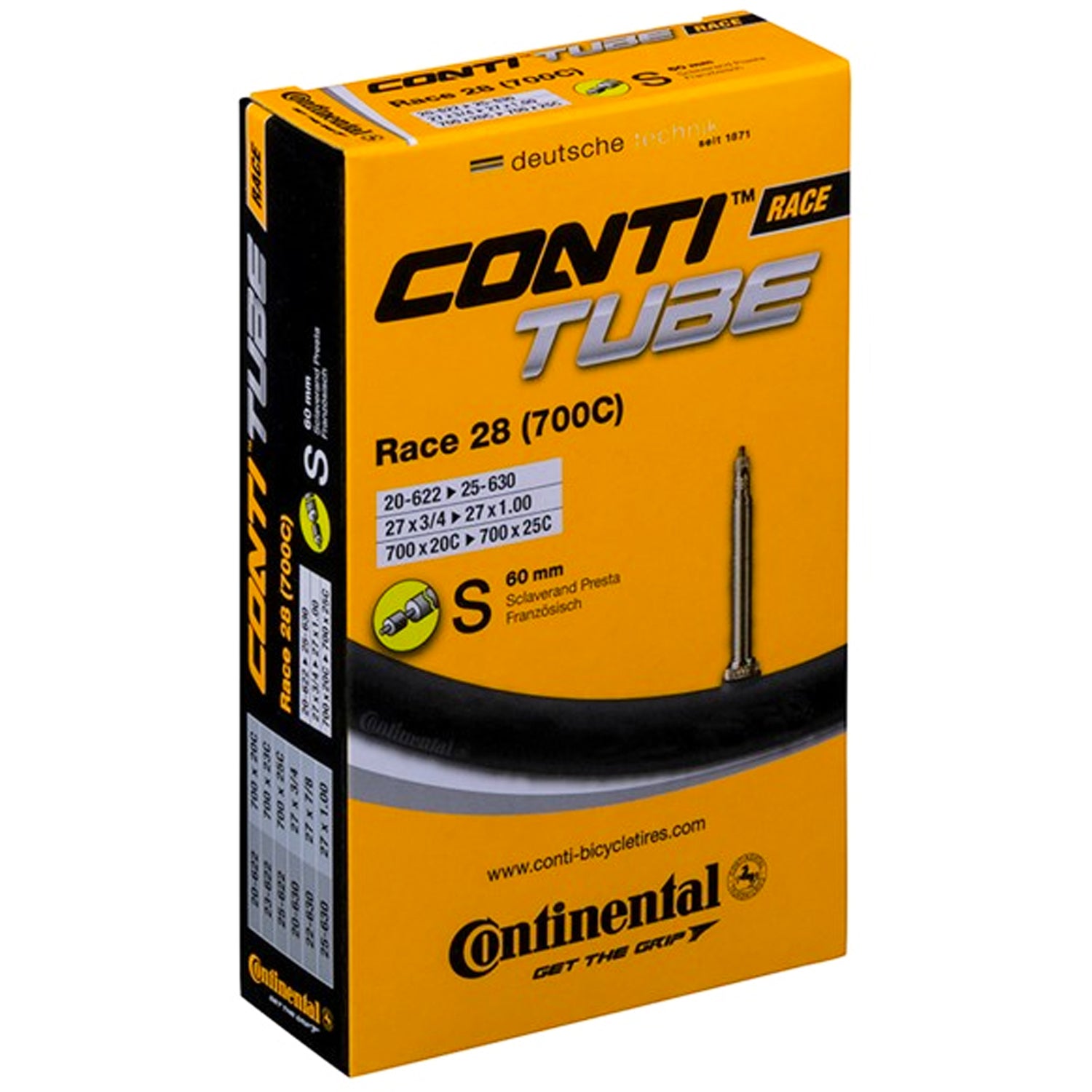 Cámara de aire Continental Race 28 Rim 700x18 25c Presta 60 mm | Cuotas Cámara de aire Continental Race 28 Rim 700x18 25c Presta 60 mm | Cuotas