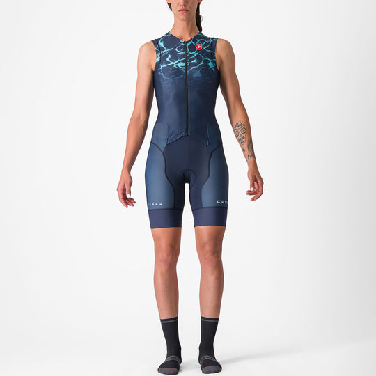 Castelli Free Sanremo Suit Suit woman sleeveless skinsuit - Blue