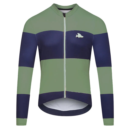Maglia maniche lunghe Cafe du Cycliste Constance - Blu