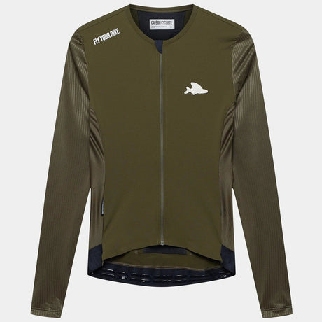 Maglia maniche lunghe Cafe du Cycliste Roxane - Verde - L