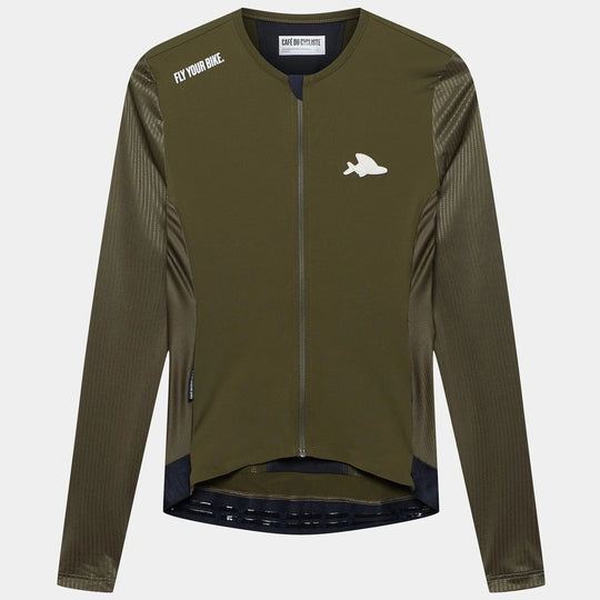 Maglia maniche lunghe Cafe du Cycliste Roxane - Verde