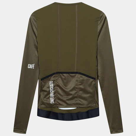 Maglia maniche lunghe Cafe du Cycliste Roxane - Verde - M
