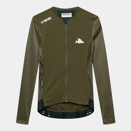 Maglia donna maniche lunghe Cafe du Cycliste Roxane - Verde - H