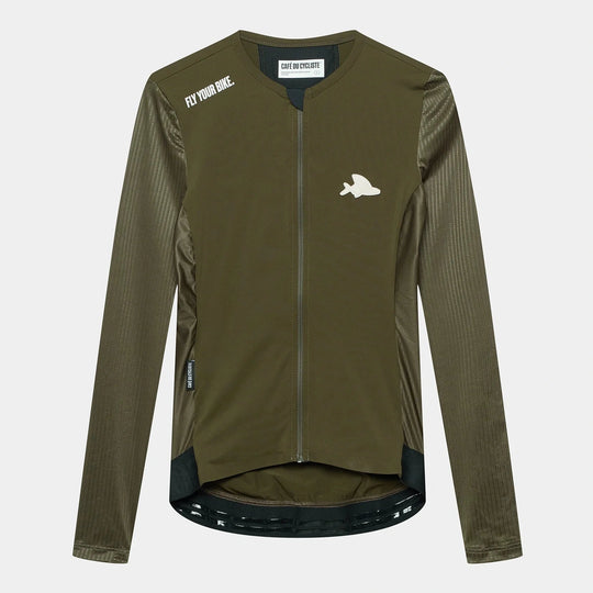 Maglia donna maniche lunghe Cafe du Cycliste Roxane - Verde