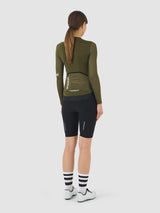 Maglia donna maniche lunghe Cafe du Cycliste Roxane - Verde - O