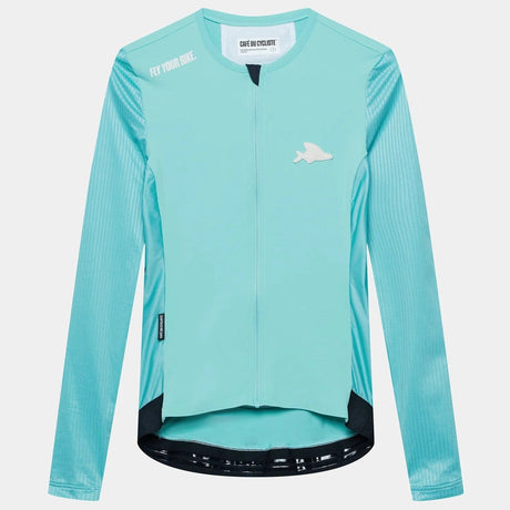 Maglia donna maniche lunghe Cafe du Cycliste Roxane - Azzurro - H