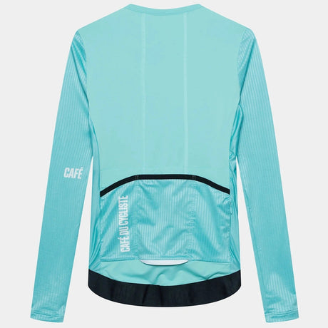 Maglia donna maniche lunghe Cafe du Cycliste Roxane - Azzurro - I