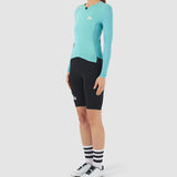 Maglia donna maniche lunghe Cafe du Cycliste Roxane - Azzurro - N
