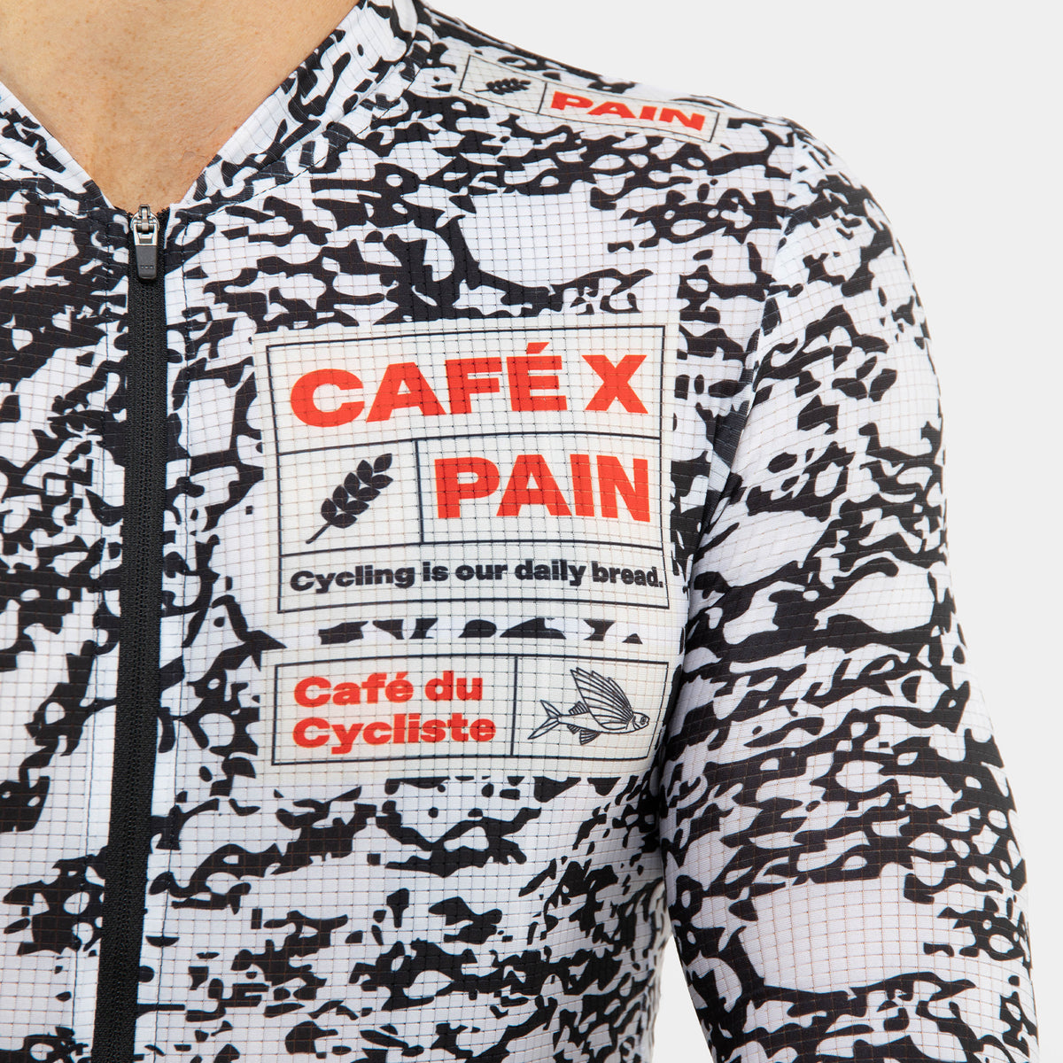 Maglia Cafe du Cycliste Ultralight Angeline Pain - Nero bianco