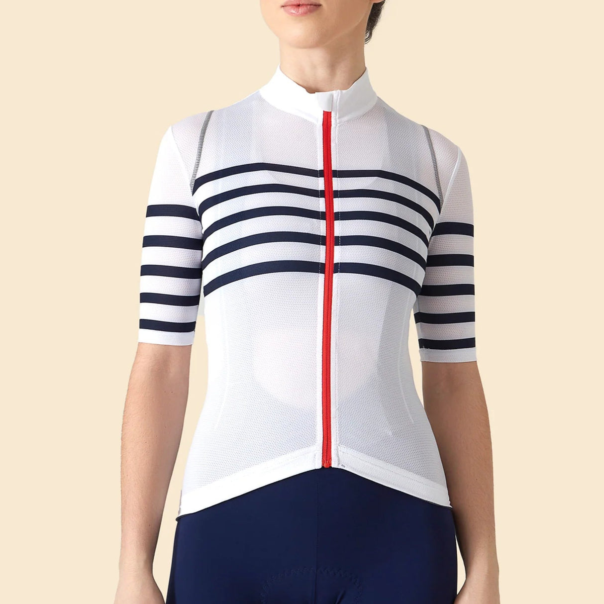 Maglia donna Cafe du Cycliste Mona - Bianco - F