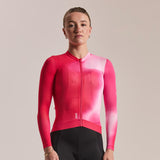 Maillot femme manches longues Rapha Pro Team Lightweight 3 Surface Print - Rose