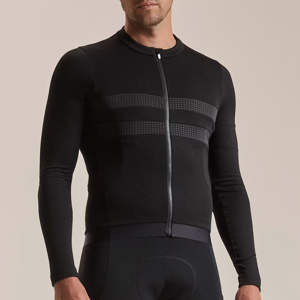 Rapha Brevet Merino 3 Langarmtrikot - Schwarz
