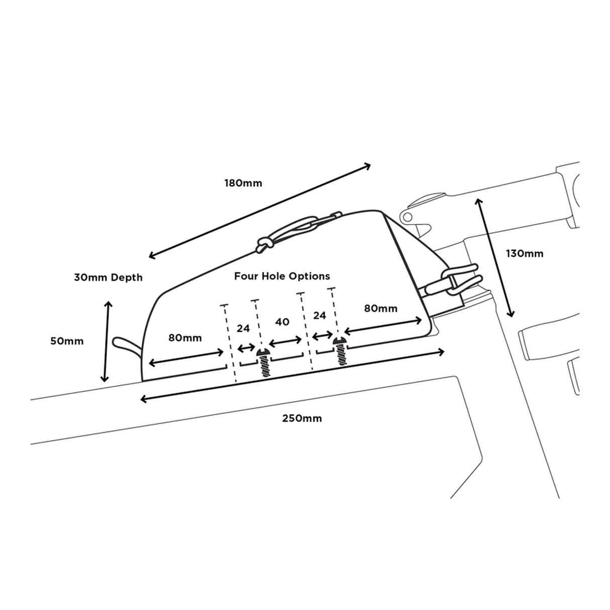 Borsa telaio Restrap Bolt-on Top Tube 0.8L - Nero Restrap