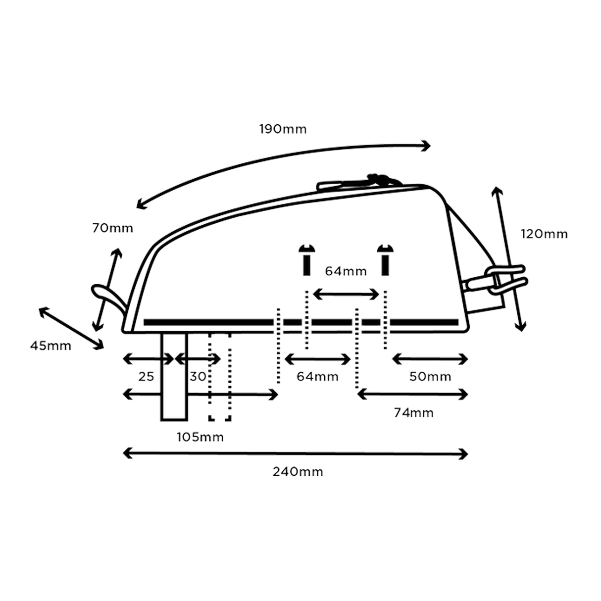 Borsa telaio Restrap Race Top Tube 1.2L - Nero Restrap