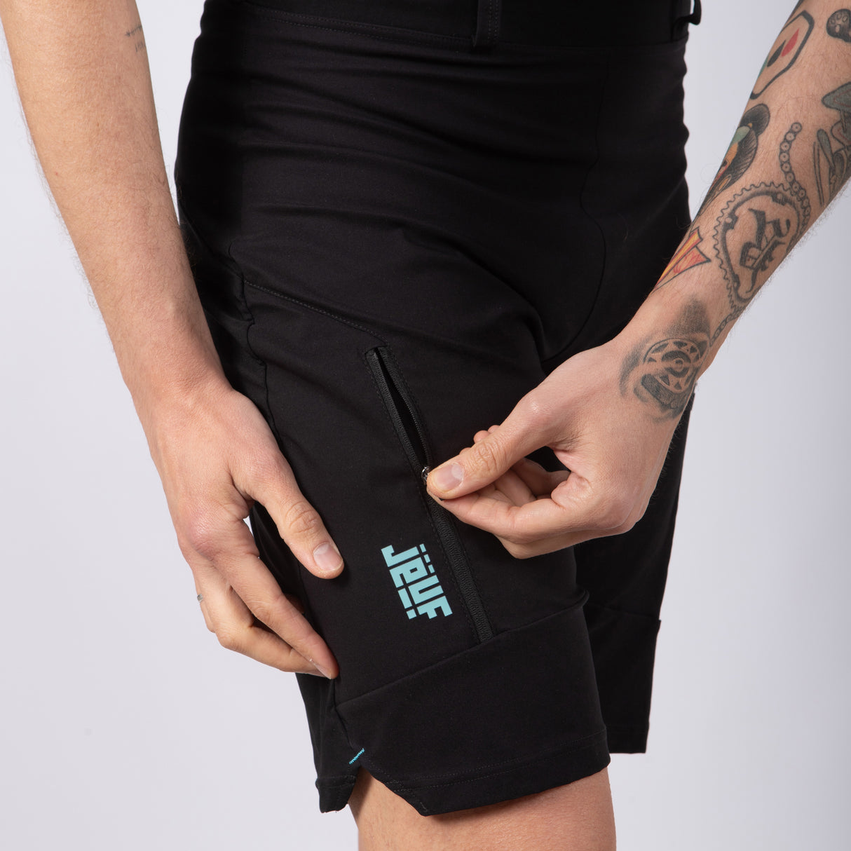 Baggy Jëuf Pro Gravel con fondello - Nero - M