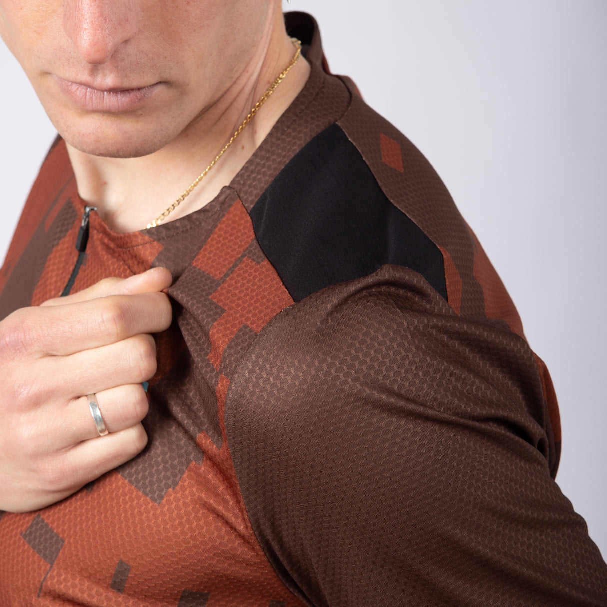 Maglia Jëuf Pro Gravel con zip - Marrone - I