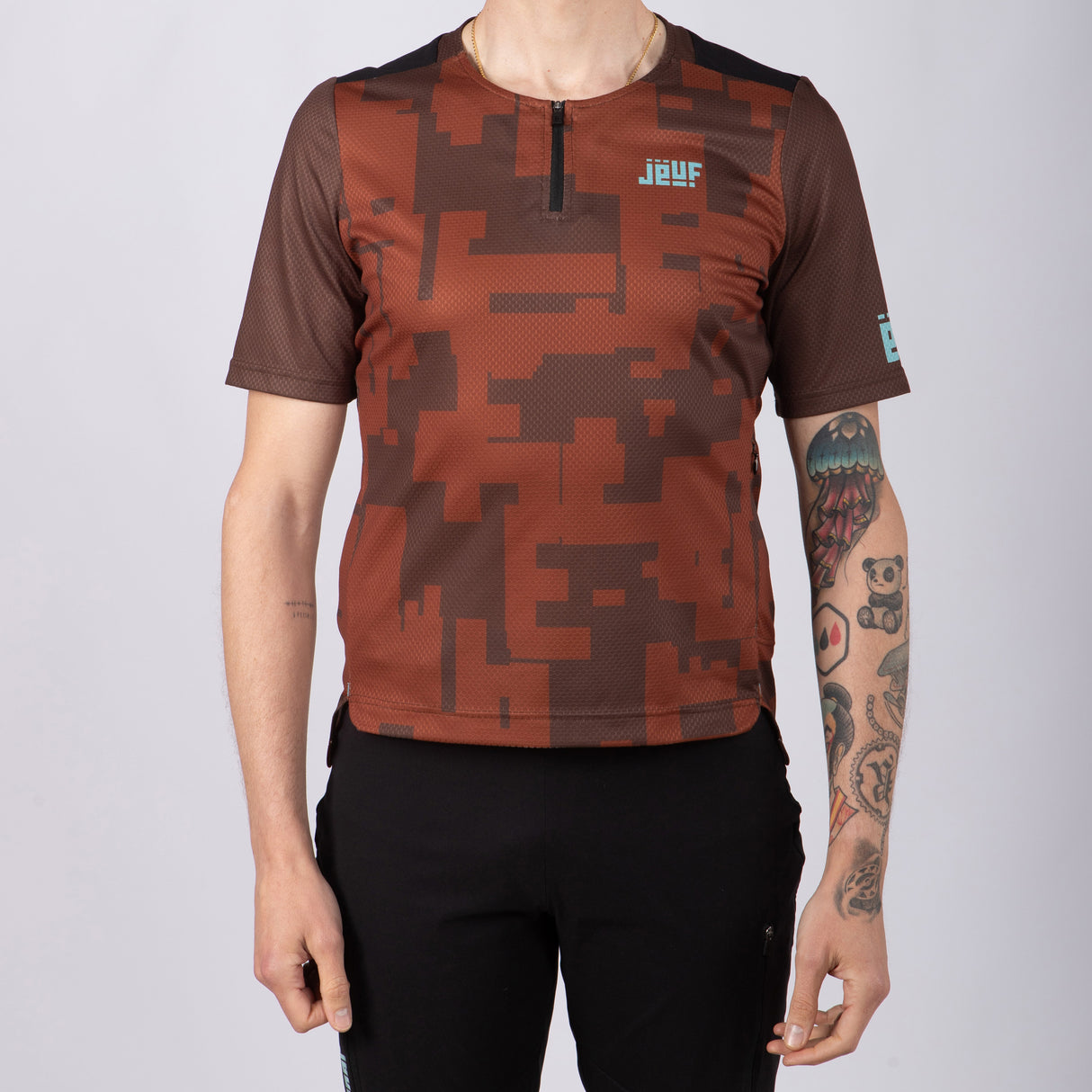 Maglia Jëuf Pro Gravel con zip - Marrone - L