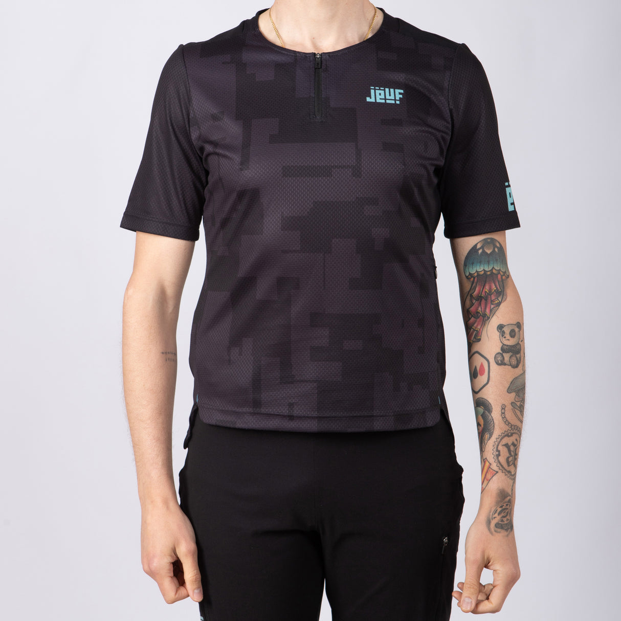 Maglia Jëuf Pro Gravel con zip - Nero - L