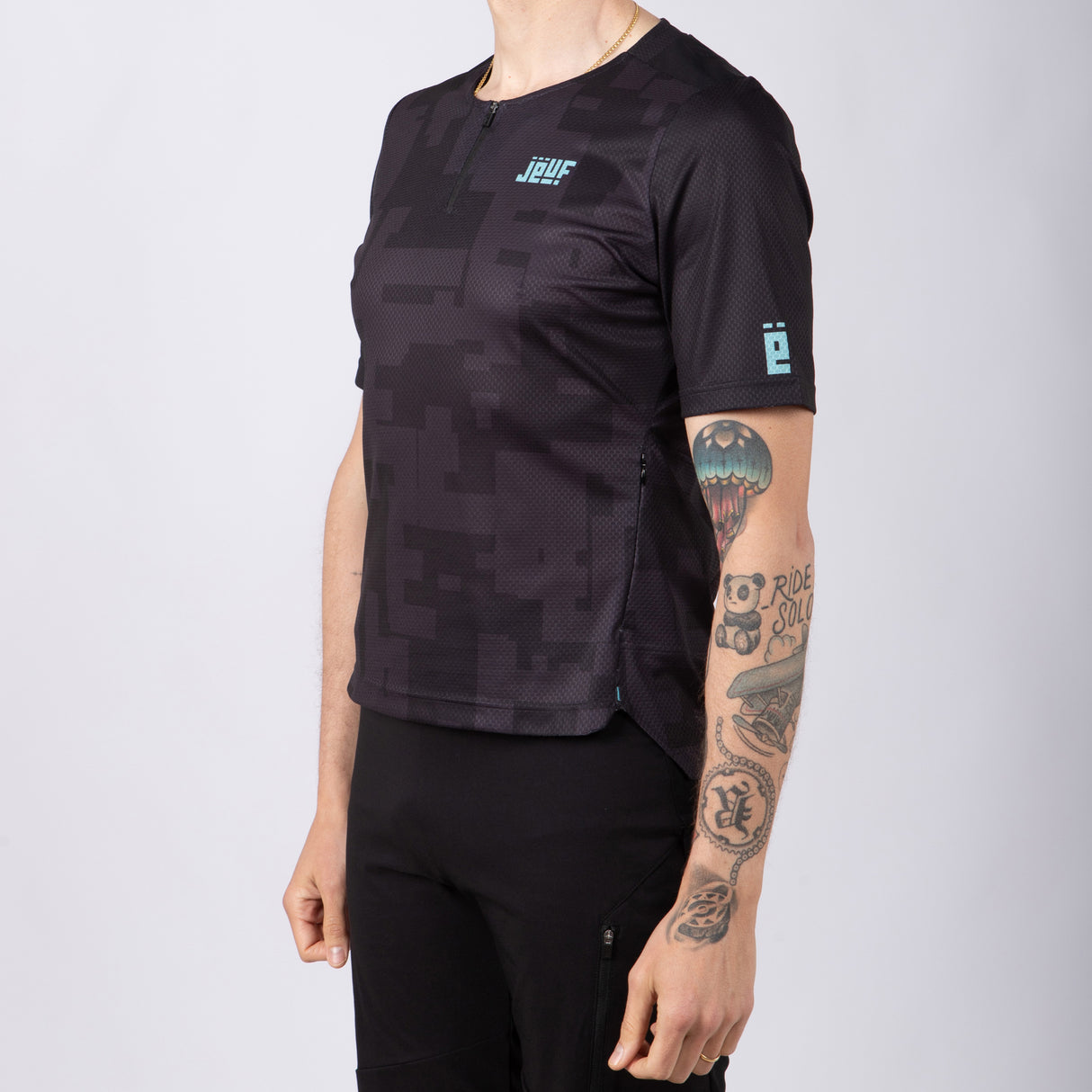Maglia Jëuf Pro Gravel con zip - Nero - M
