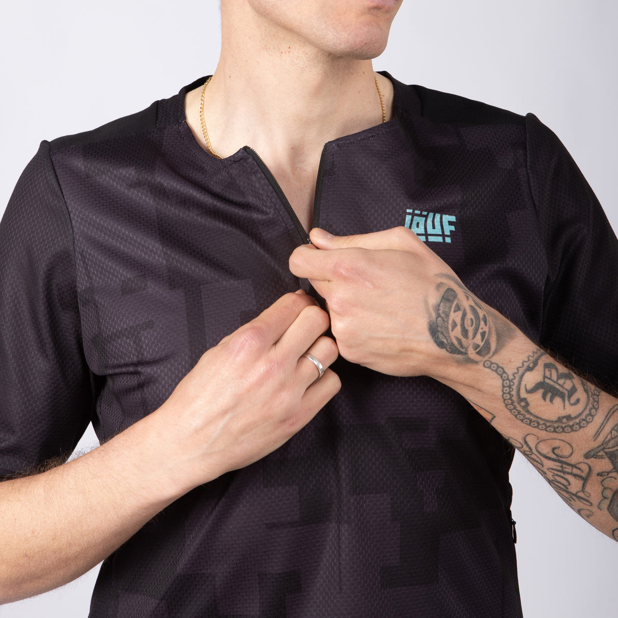 Maglia Jëuf Pro Gravel con zip - Nero - Q