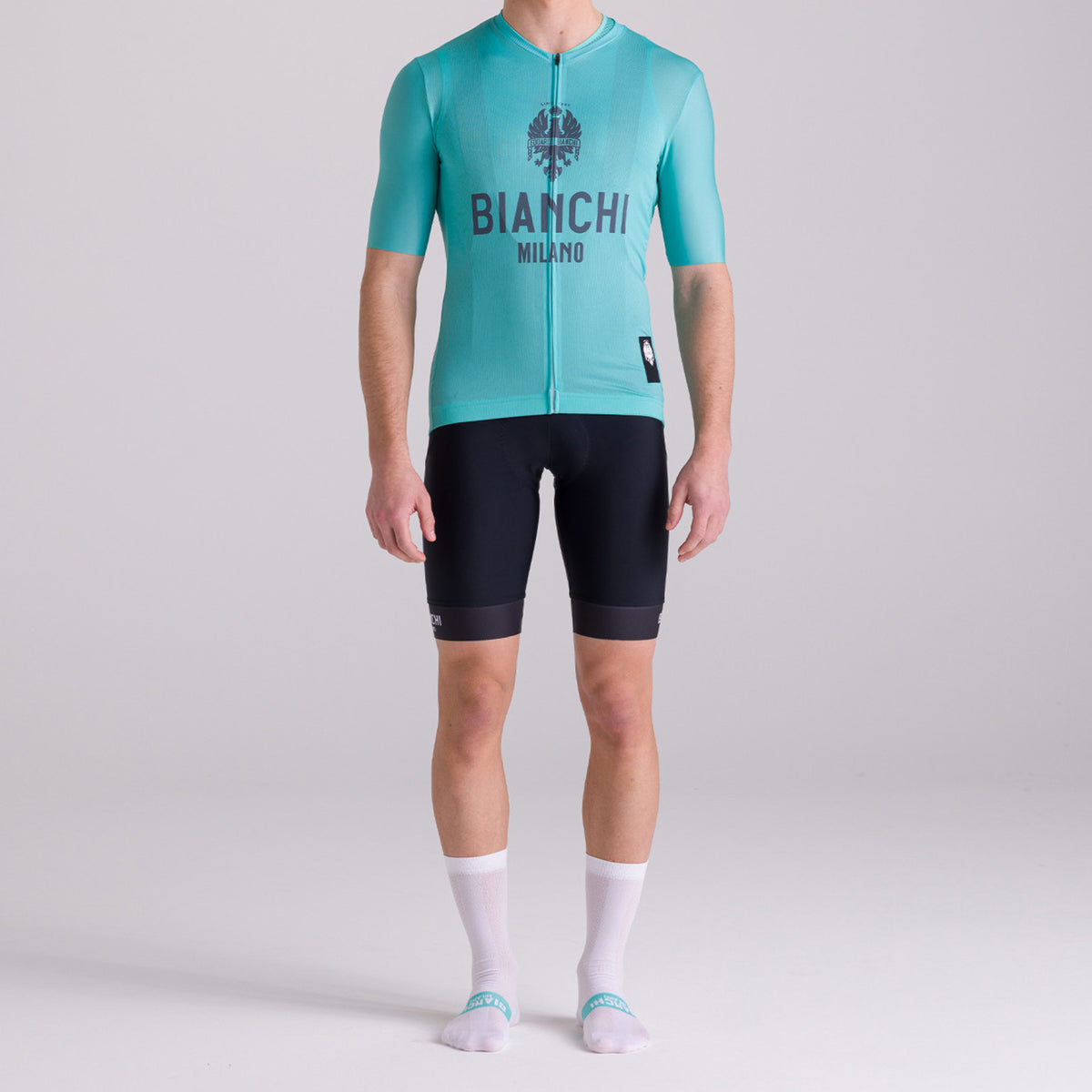 Calze Ciclismo Bianchi Milano Oreto Coolmax – Verde Oliva/nero, Altezza Caviglia
