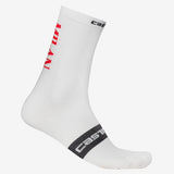 Calze Castelli x AC Milan Rosso Corsa Pro 18 - Bianco Castelli
