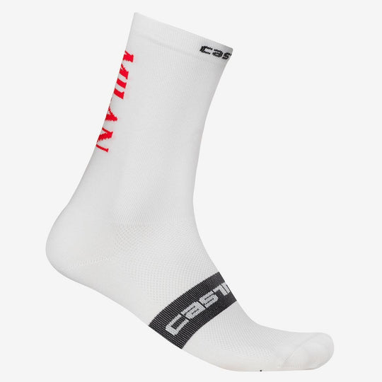 Calze Castelli x AC Milan Rosso Corsa Pro 18 - Bianco