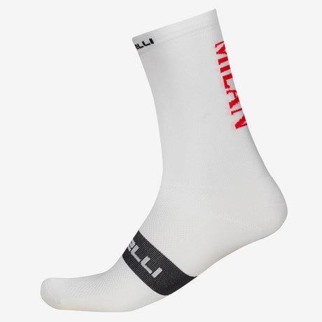 Calze Castelli x AC Milan Rosso Corsa Pro 18 - Bianco Castelli