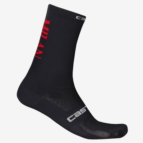 Calze Castelli x AC Milan Rosso Corsa Pro 18 - Nero Castelli
