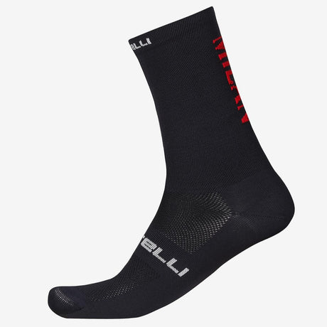 Calze Castelli x AC Milan Rosso Corsa Pro 18 - Nero Castelli