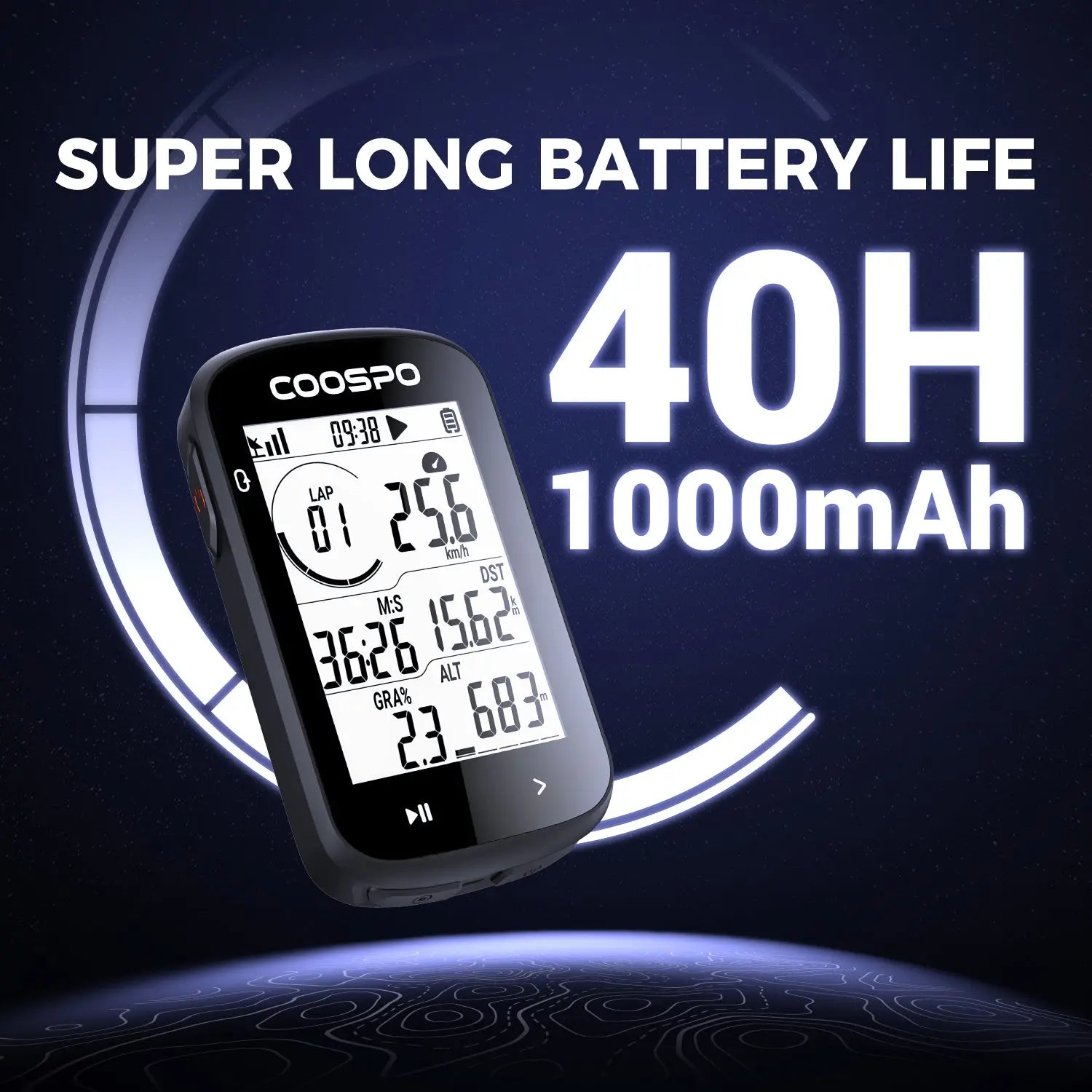 COOSPO GPS Cycling Computer CS300 - Black