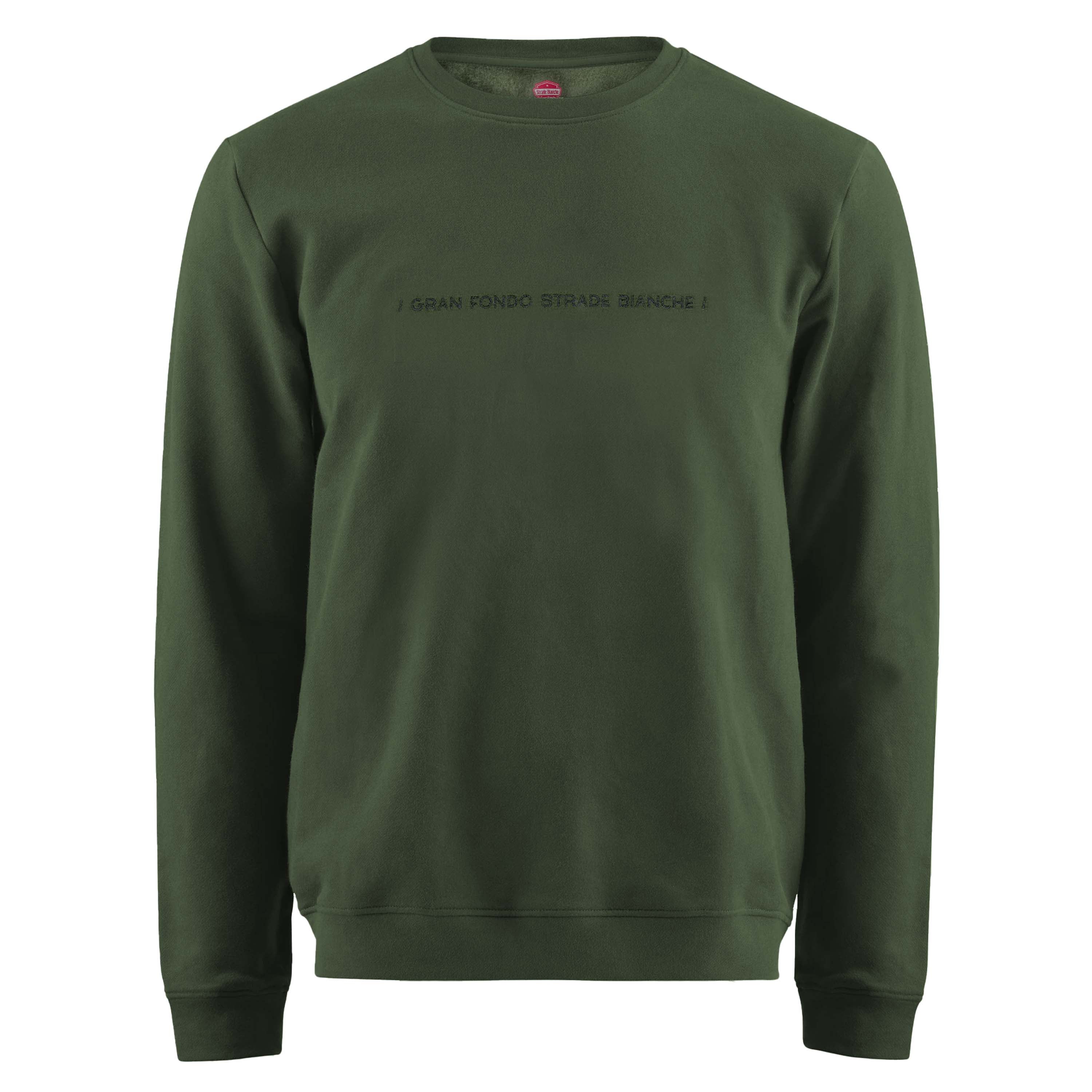 Felpa Girocollo Granfondo Strade Bianche - Verde Strade Bianche