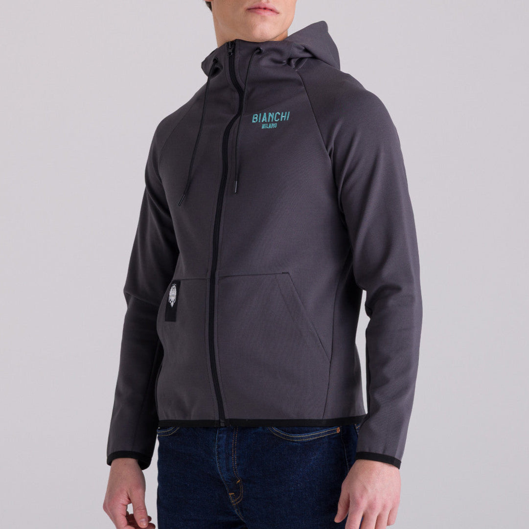 Bianchi Milano Fan Kapuzen sweatshirt Grau