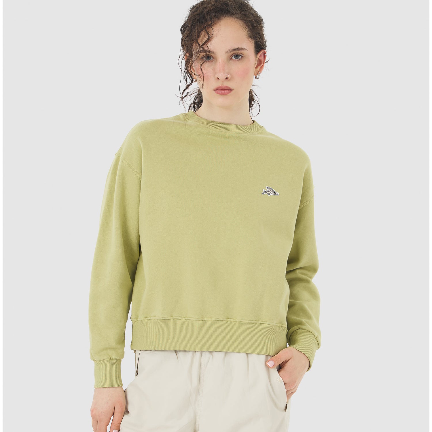Felpa donna Cafe du cycliste Celeste - Verde Café du Cycliste