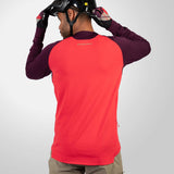 Maglia maniche lunghe Endura Singletrack Fleece - Rosso viola - L