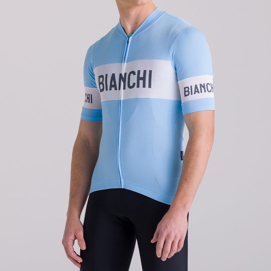 Maillot Bianchi Milano Retro - Bleu clair