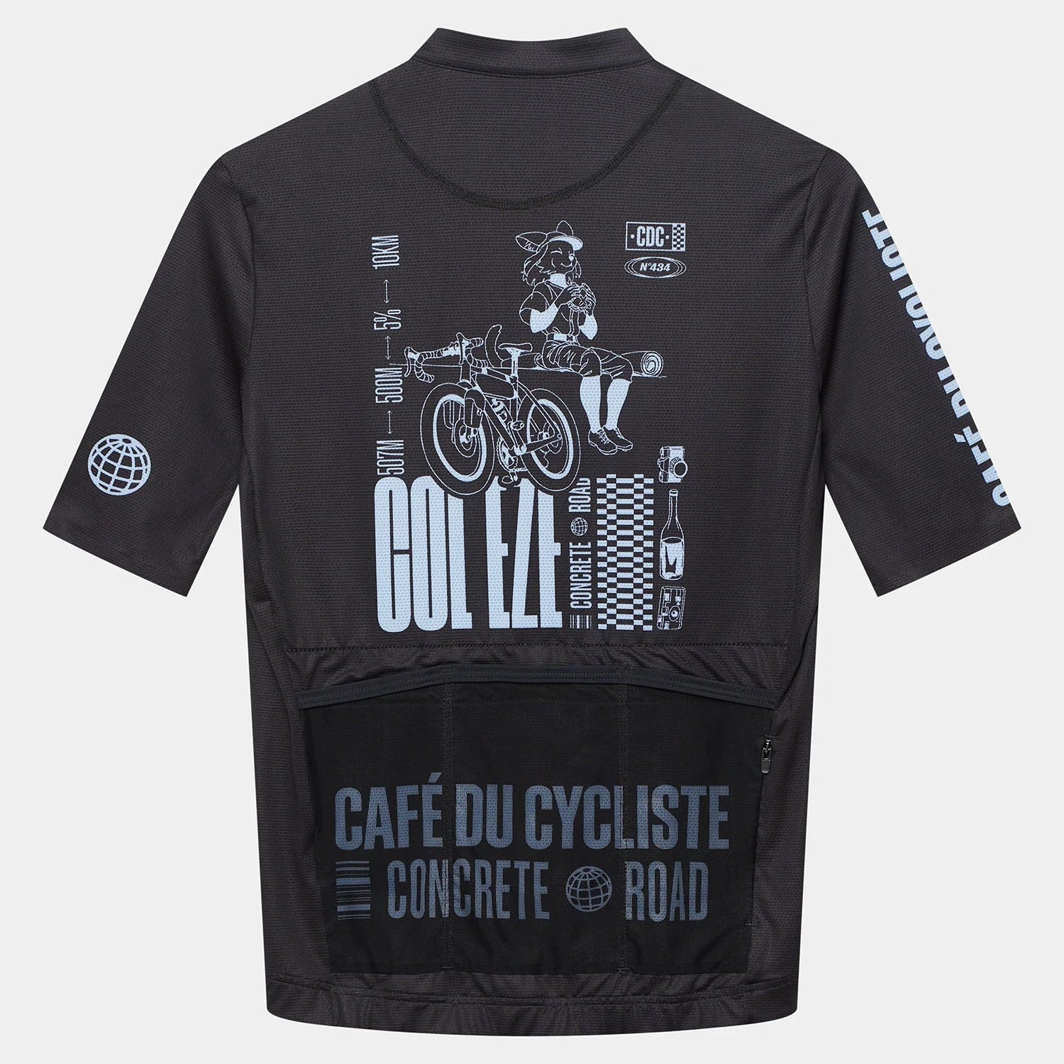 Maglia Cafe du Cycliste Eze - Nero Café du Cycliste