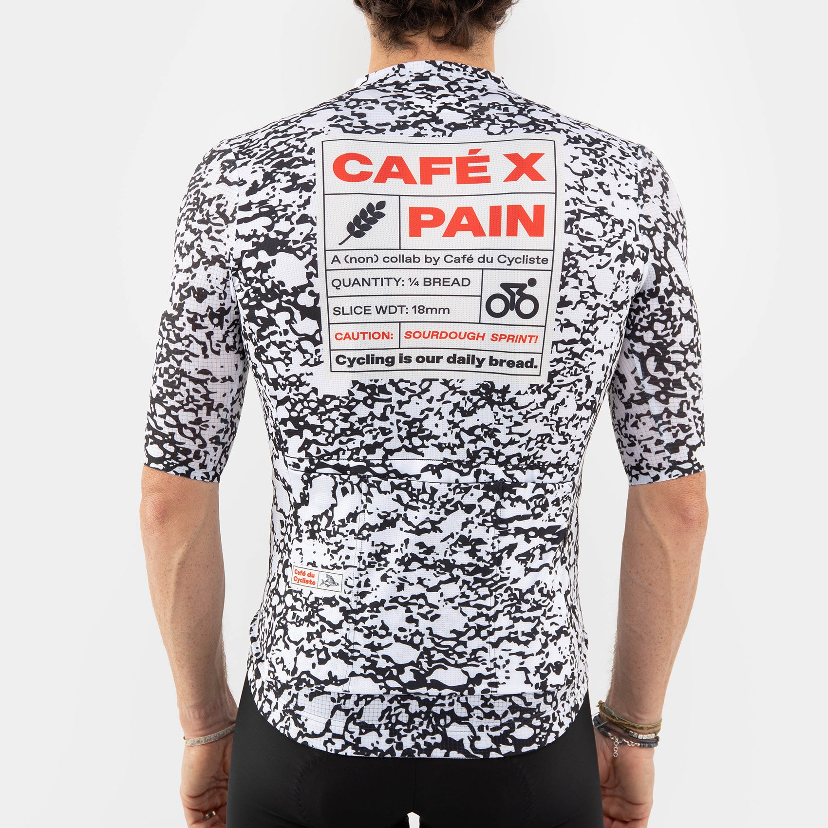 Maglia Cafe du Cycliste Ultralight Angeline Pain - Nero bianco Café du Cycliste