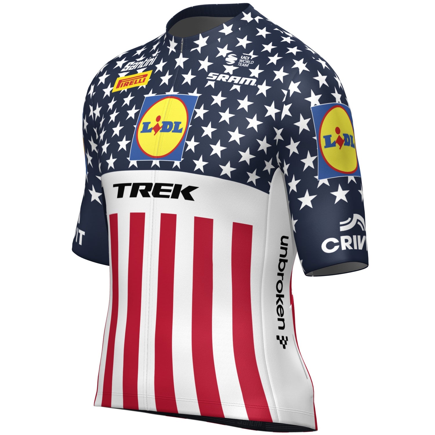 lidl fahrradbekleidung damen Trikot Santini Lidl Trek 2025 - USA-Meister