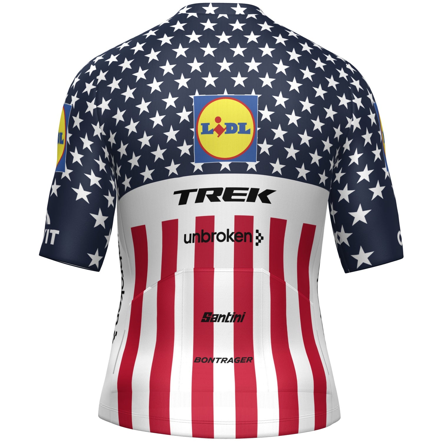 fahrradbekleidung bei lidl Trikot Santini Lidl Trek 2025 - USA-Meister