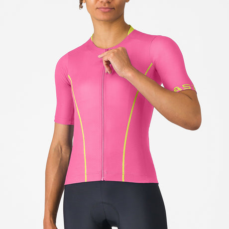 Castelli Anima Flow woman jersey - Pink yellow